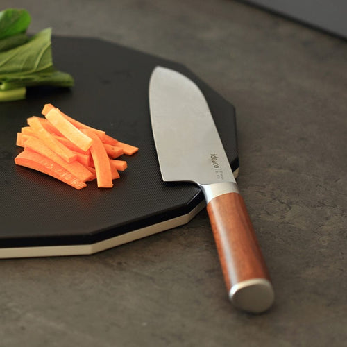 木質風握柄鉬釩鋼三德刀(160mm)-多色可選