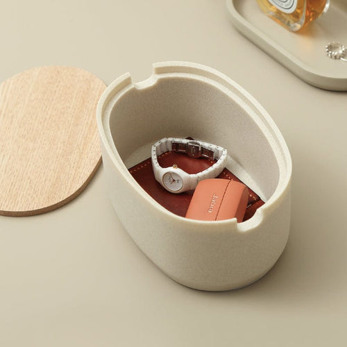 砂岩淺型橢圓形收納盒(小)-多色可選