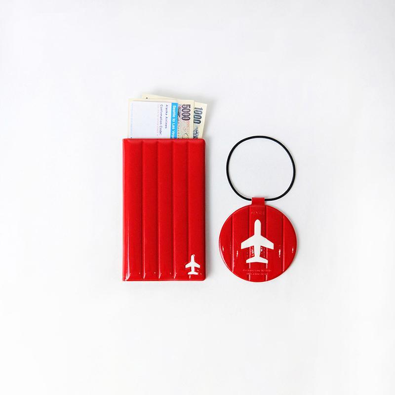 旅行系列 - 耐衝擊護照套(M size) - 米/紅