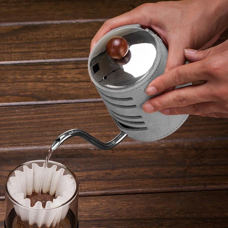 DIY手沖咖啡二件組 (手沖咖啡壺-共2色/咖啡玻璃杯350ml-共4色)