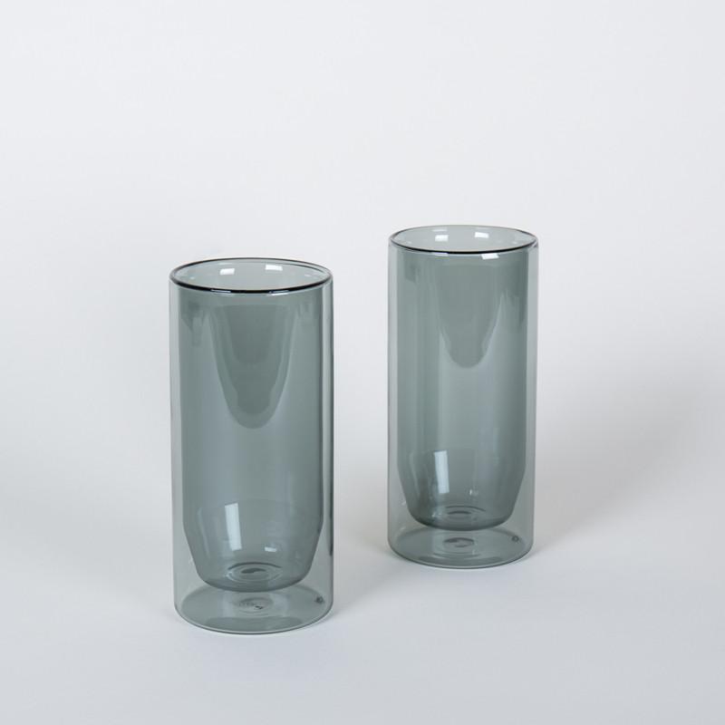 500ml 玻璃雙層杯2入組（3色）