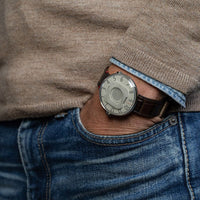 KLOK-08-M3 礦物灰色錶頭+皮革錶帶搭配摺疊錶扣