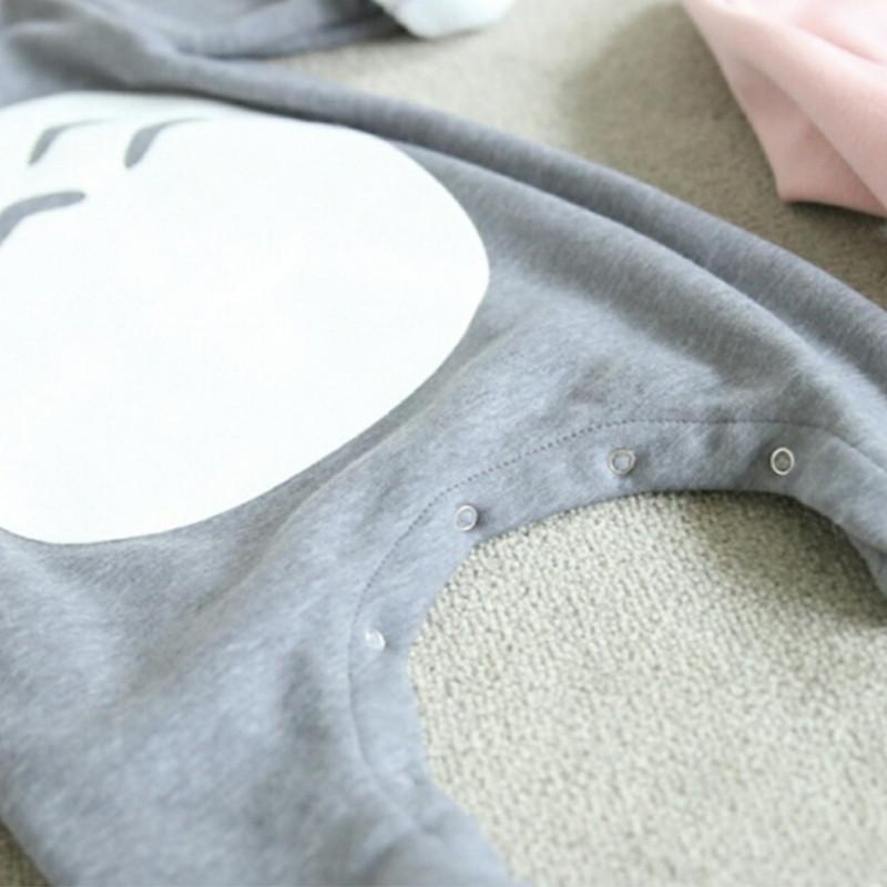 韓國製 可愛 Totoro 龍貓幼兒長袖連身衣 (附耳朵帽) - 氣質灰