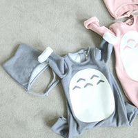 韓國製 可愛 Totoro 龍貓幼兒長袖連身衣 (附耳朵帽) - 氣質灰