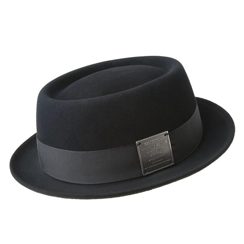 金屬飾片紳士帽-黑色