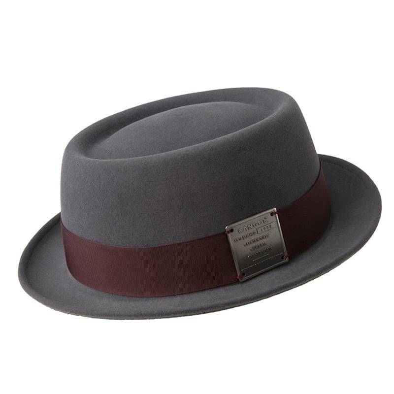 金屬飾片紳士帽-灰色