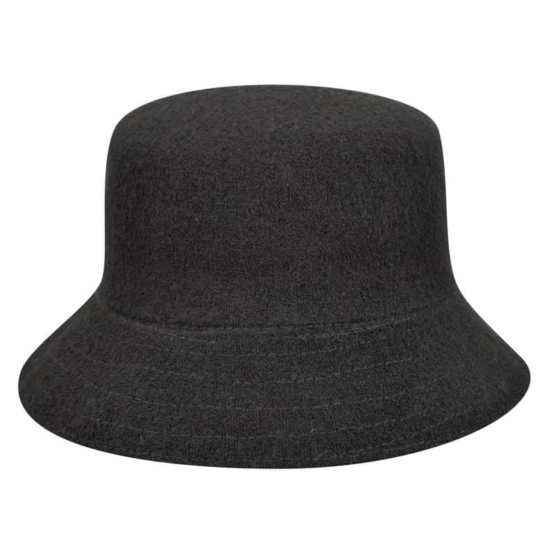 羊毛刺繡LOGO漁夫帽-黑色