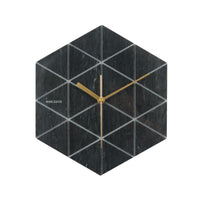 Marble Hexagon 六角形大理石紋時鐘 - 黑