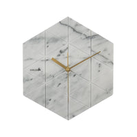 Marble Hexagon 六角形大理石紋時鐘 - 白