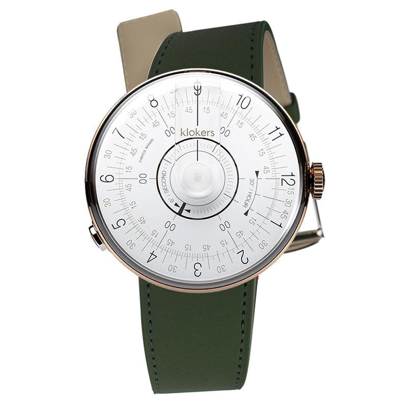 【買錶送原廠手環，款式隨機，送完為止!】KLOK-08-D1 白軸+單圈皮革錶帶