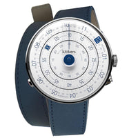 KLOK-01-D4 藍色錶頭＋雙圈皮革錶帶