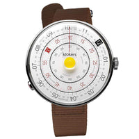 【買錶送原廠手環，款式隨機，送完為止!】KLOK-01-D1 黃色錶頭＋尼龍錶帶