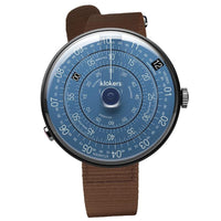 【買錶送原廠手環，款式隨機，送完為止!】KLOK-01- D7-B 午夜藍錶頭-黑殼 + 單圈尼龍錶帶