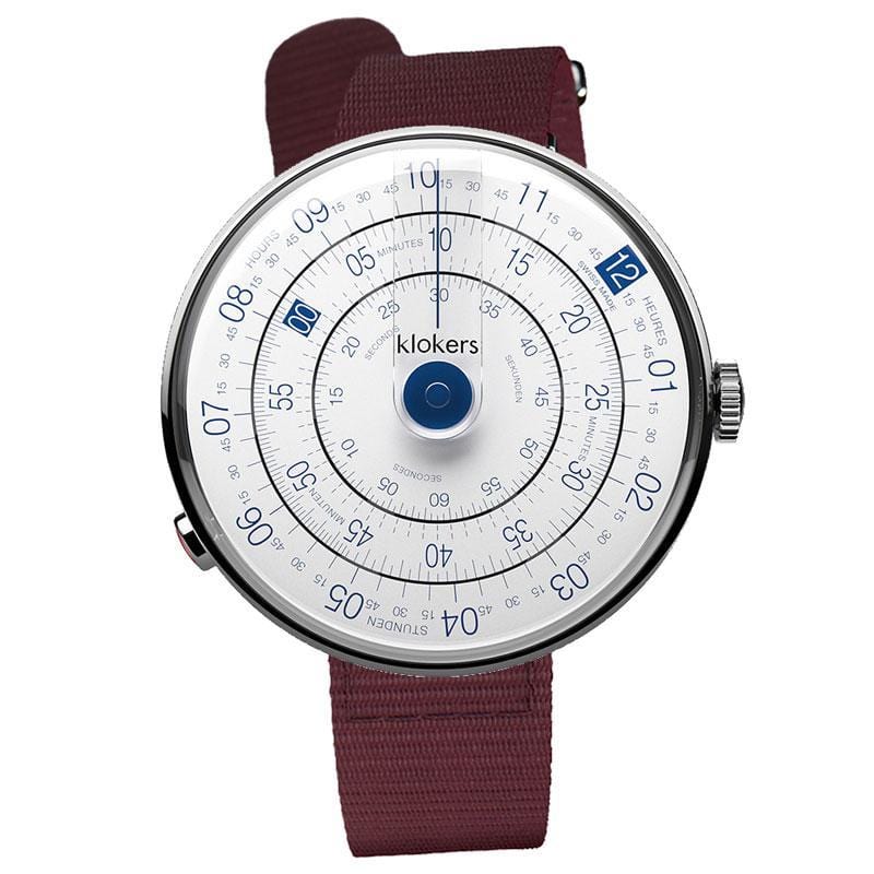 【買錶送原廠手環，款式隨機，送完為止!】KLOK-01-D4 藍色錶頭＋尼龍錶帶