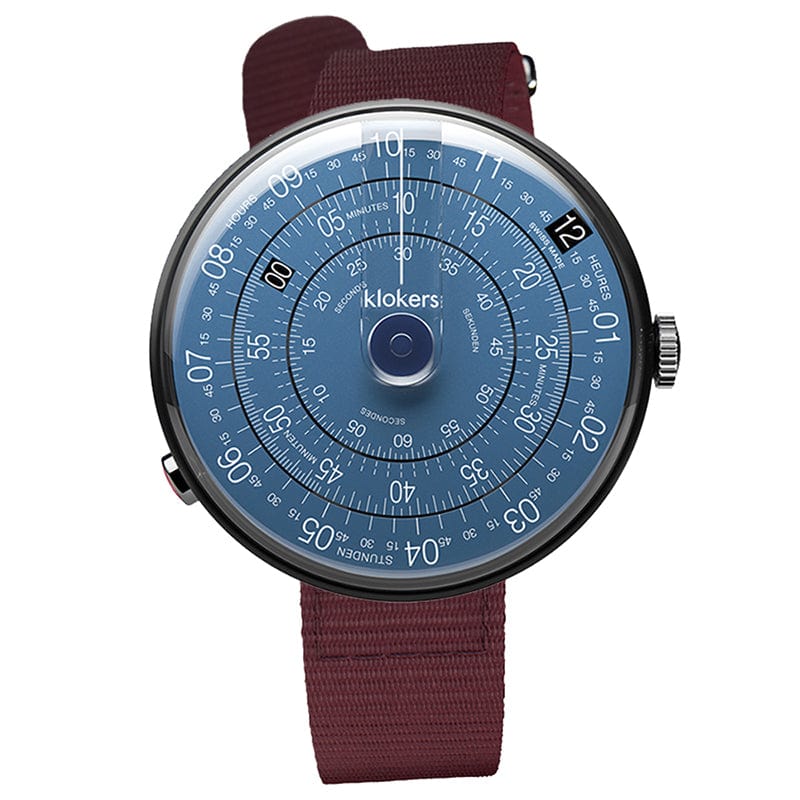 KLOK-01- D7-B 午夜藍錶頭-黑殼 + 單圈尼龍錶帶