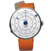【買錶送原廠手環，款式隨機，送完為止!】KLOK-01-D4 藍色錶頭＋寬版單圈皮革錶帶