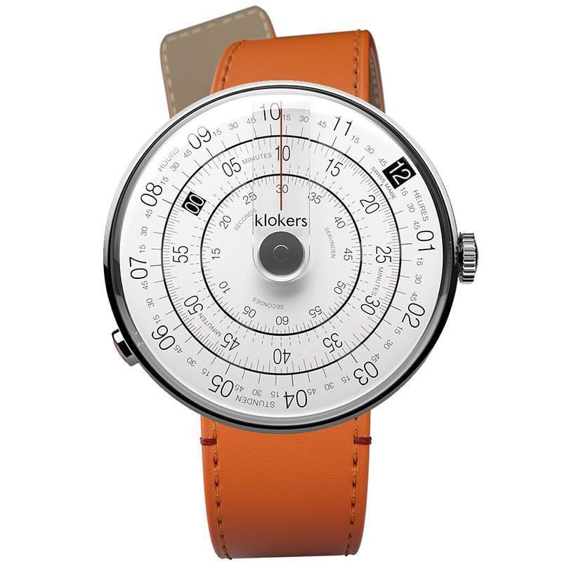 【買錶送原廠手環，款式隨機，送完為止!】KLOK-01-D2 灰色錶頭＋寬版單圈皮革錶帶