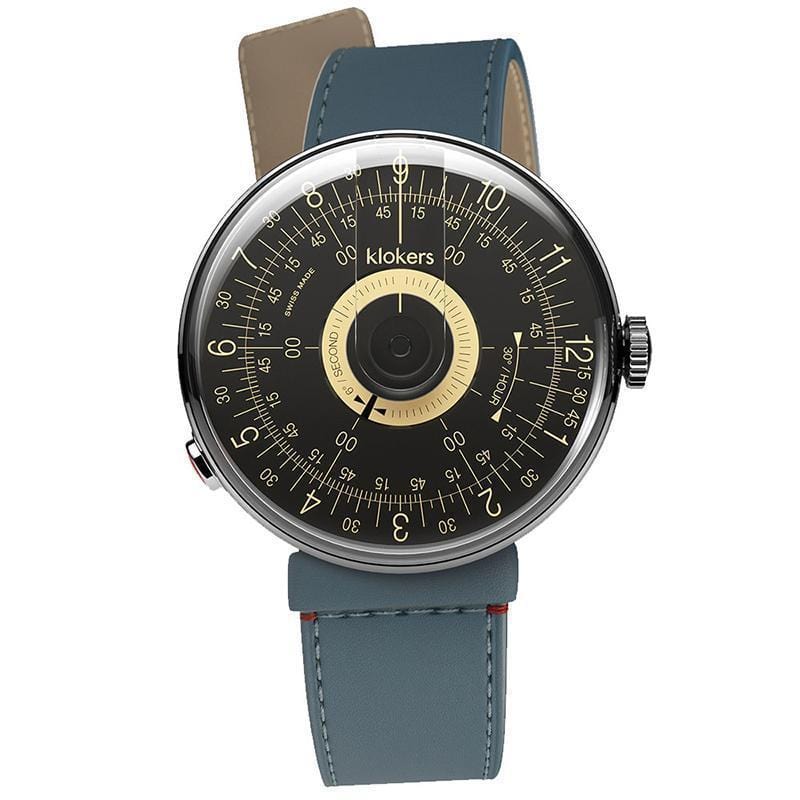 【買錶送原廠手環，款式隨機，送完為止!】KLOK-08-D3 黑軸+細直單圈皮革錶帶