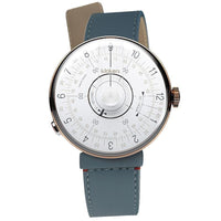 【買錶送原廠手環，款式隨機，送完為止!】KLOK-08-D1 白軸+細直單圈皮革錶帶