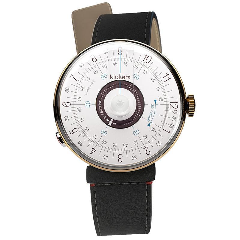 【買錶送原廠手環，款式隨機，送完為止!】KLOK-08-D5 孔雀藍錶頭+細直單圈皮革錶帶