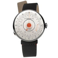 【買錶送原廠手環，款式隨機，送完為止!】KLOK-08-D2 橘軸+細直單圈皮革錶帶