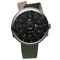 【買錶送文青提袋，送完為止!】KLOK-01- M2 極簡黑色錶頭 + 單圈皮革錶帶