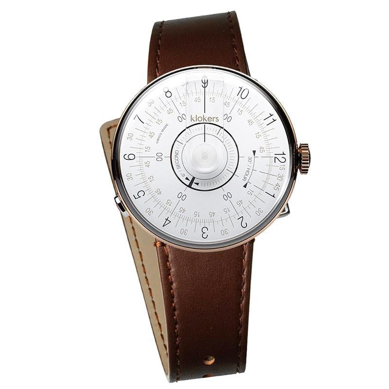 【買錶送原廠手環，款式隨機，送完為止!】KLOK-08-D1 白軸+單圈皮革錶帶
