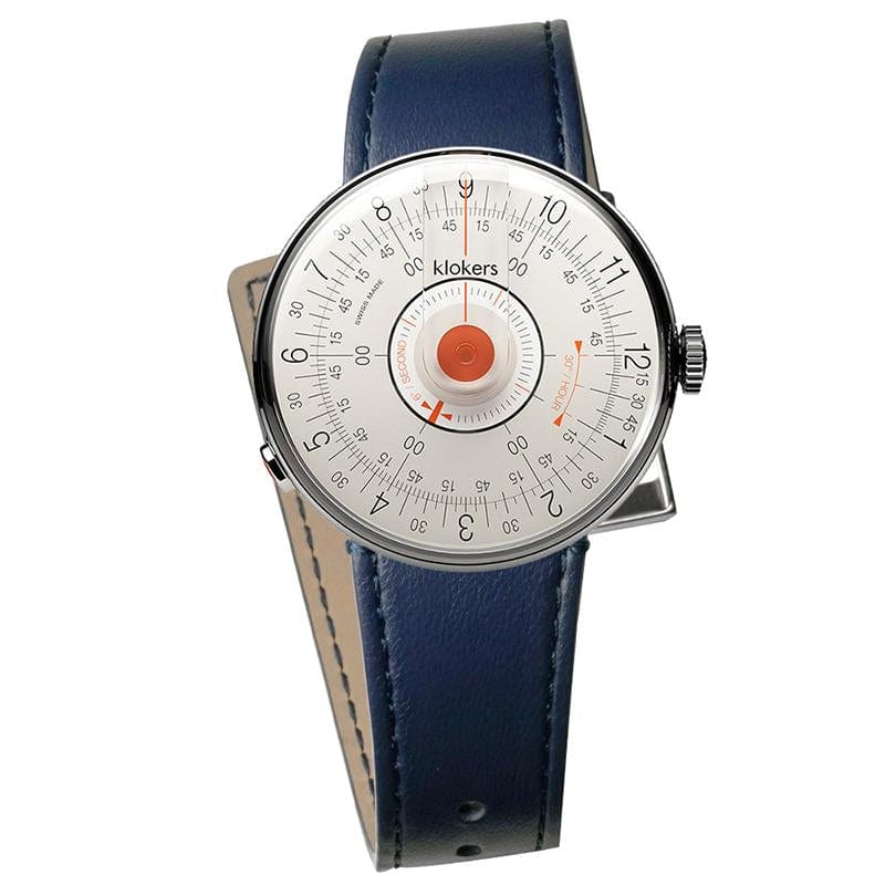 【買錶送原廠手環，款式隨機，送完為止!】KLOK-08-D2 橘軸+單圈皮革錶帶