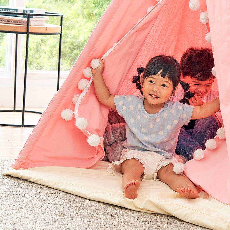 【KIDMORY】印地安遊戲帳篷+簡約純棉萬用睡墊-4款可選(KM-562+KM-562A)
