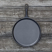 美國製圓形鑄鐵平底淺型煎餅鍋-27cm