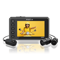 Philo M95 全機防水搭配獨家編織線 前後雙鏡頭行車紀錄器(贈32G記憶卡)
