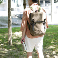 旅行冒險‧日本設計師款個性帆布後背包 (共兩色)