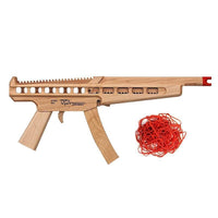 橡皮筋玩具原木槍 - 軍用MP5衝鋒槍