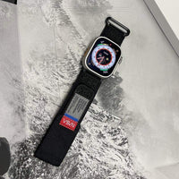 【溫馨5月送禮用最首選】戰術尼龍混搭真皮皮革運動錶帶 (42/44/45/49mm 適用Ultra 1/2 &1-9代)Apple Watch  EDC-34