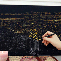 手刮城市夜景圖(附精緻專屬刮棒) - 紐約