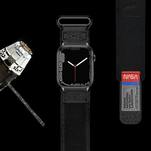 Apple Watch  EDC-34 戰術尼龍混搭真皮皮革運動錶帶 (42/44/45mm 適用1-7代)