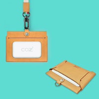 COZI- 100% 植鞣革頸掛 直/橫式 雙面證件套/證件夾/識別證/工作證套
