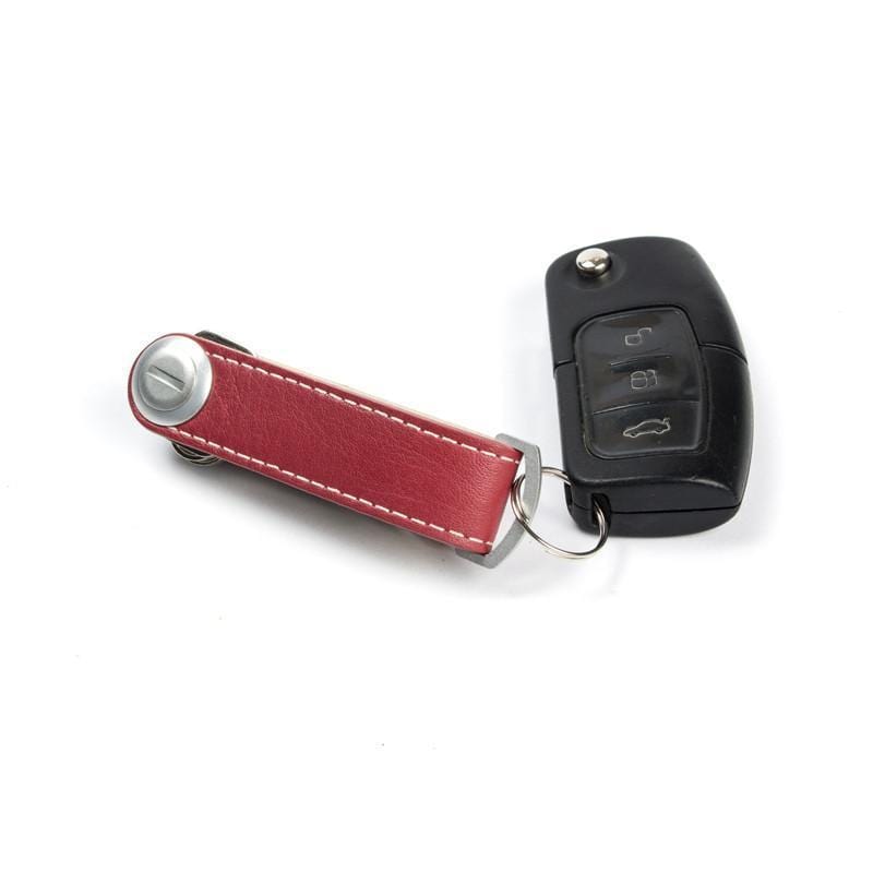 特級牛皮智慧鑰匙收納環 - 紅/白車線 + 開瓶器 + 8G隨身碟