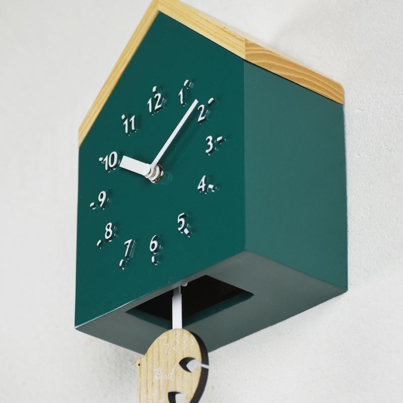 Rovine- 小木屋造型搖擺掛鐘(綠)