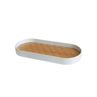 菱格櫸木置物盤-兩色可選-霧灰/白