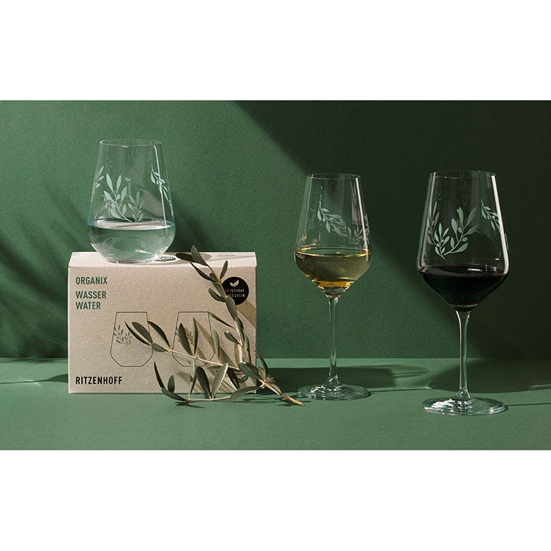 綠色環保系列- 綠枝橄欖紅酒對杯組/ 570 ml | RITZENHOFF