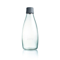 極輕、無毒、耐熱隨身玻璃水瓶(800ml) - 極簡灰Grey