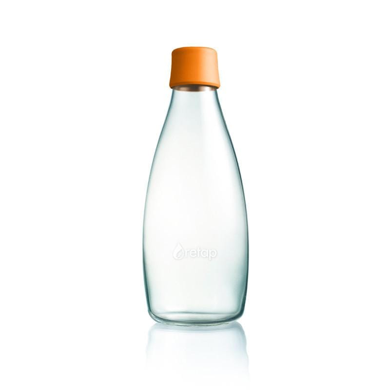 極輕、無毒、耐熱隨身玻璃水瓶(800ml) - 橙橘Orange