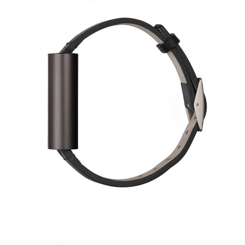 Ray 時尚智慧黑色真皮手環 - 碳纖黑 S517BM0BD