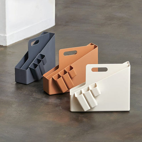 VAZZO 可提式L型文件收納盒(附分隔盒)-多色可選