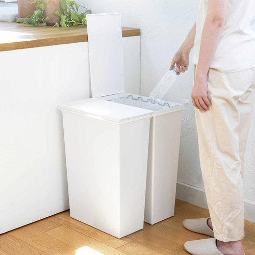 日本製 e-LABO深型掀蓋式垃圾桶-45L