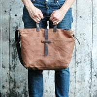 Waxed Canvas Tote 帆布托特包 - 紅褐
