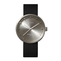 Tube｜ 北歐工業齒輪設計真皮腕錶 (42mm,不鏽鋼、黑皮帶)