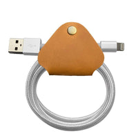 【超值組】手工真皮收線器-USB-A to Lightning 耐扯 快充 鋁合金編織充電傳輸線