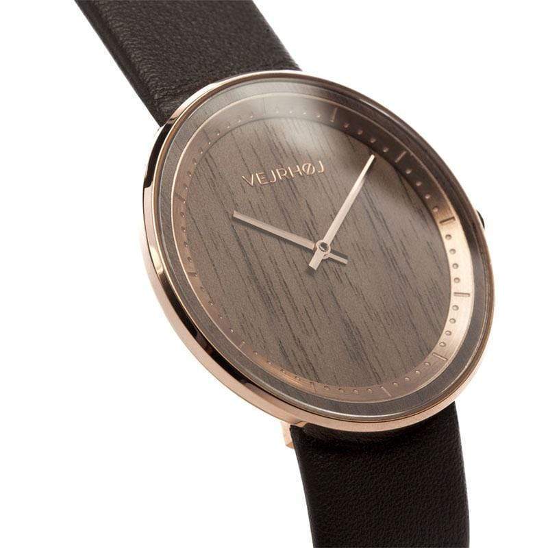 丹麥霍伊經典原木手錶－Element 美洲胡桃木 兩色- 不銹鋼銀、玫瑰金